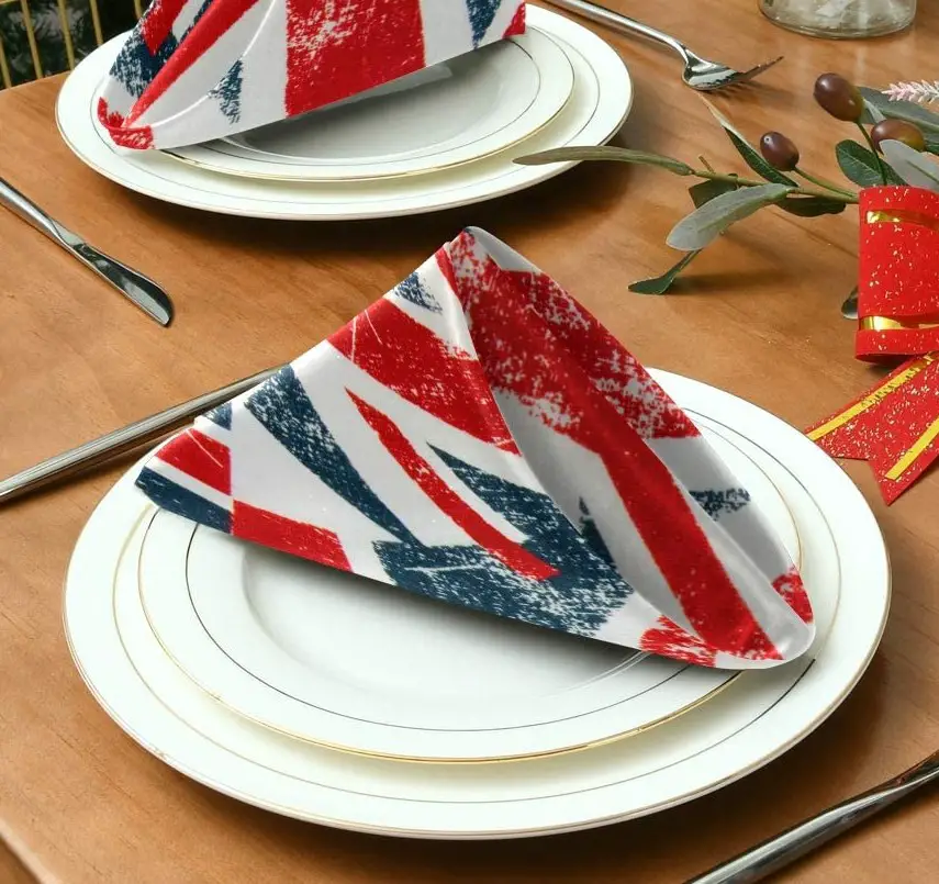 union jack napkins outdoor dining