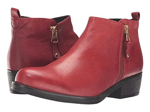 Red ankle boots