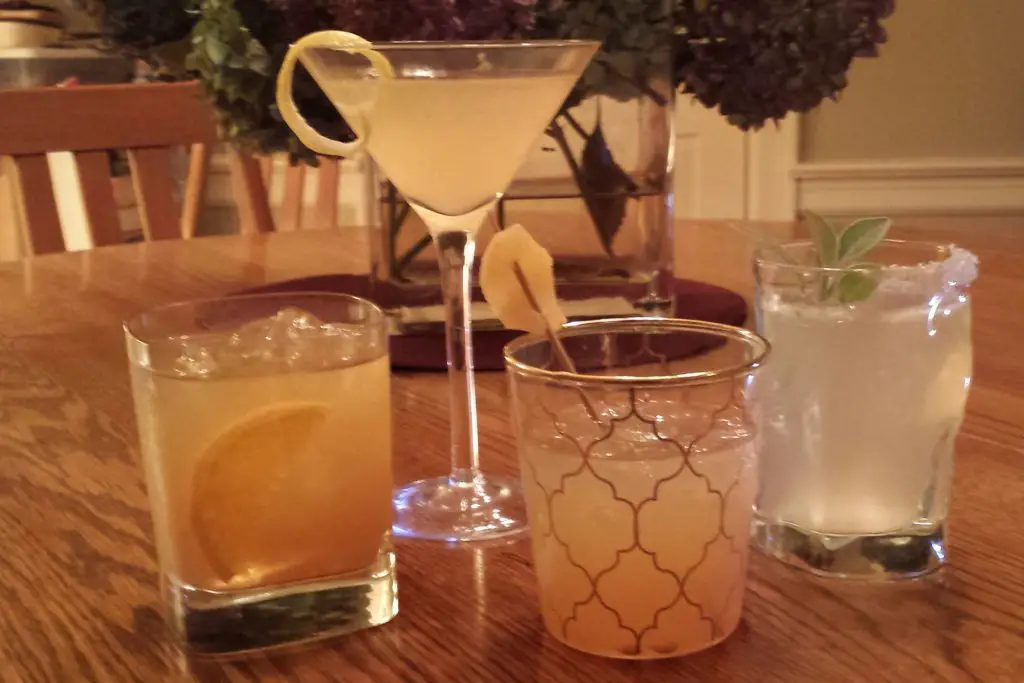 Four cocktails made with honey