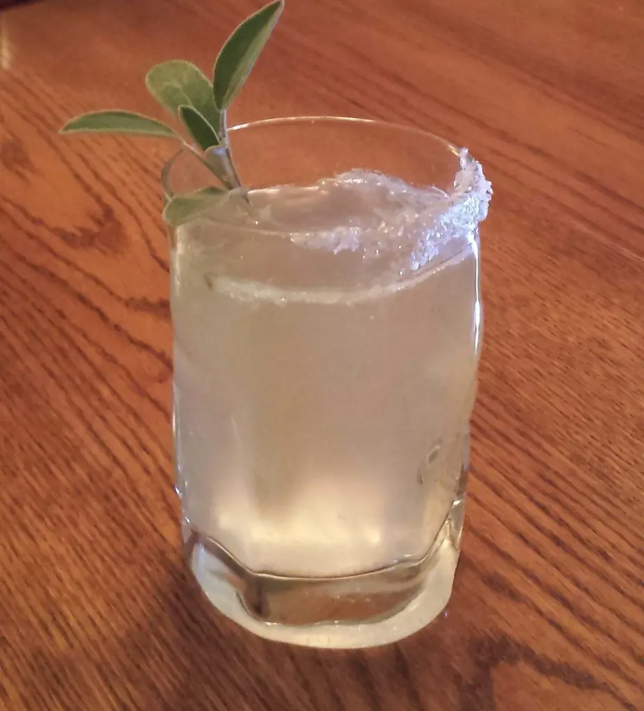 Honey sage gin fizz