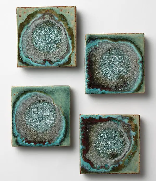 Four agate coasters from Anthropologie