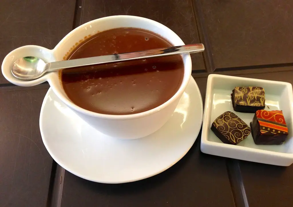 Cup of hot chocolate with spoon