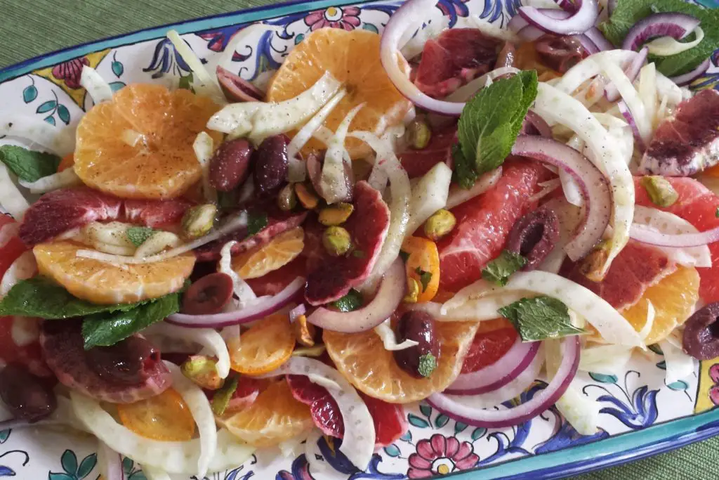 Colorful salad of oranges, grapefruit, and fennel