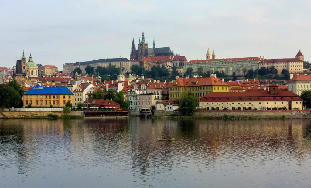View of Prague castle from river