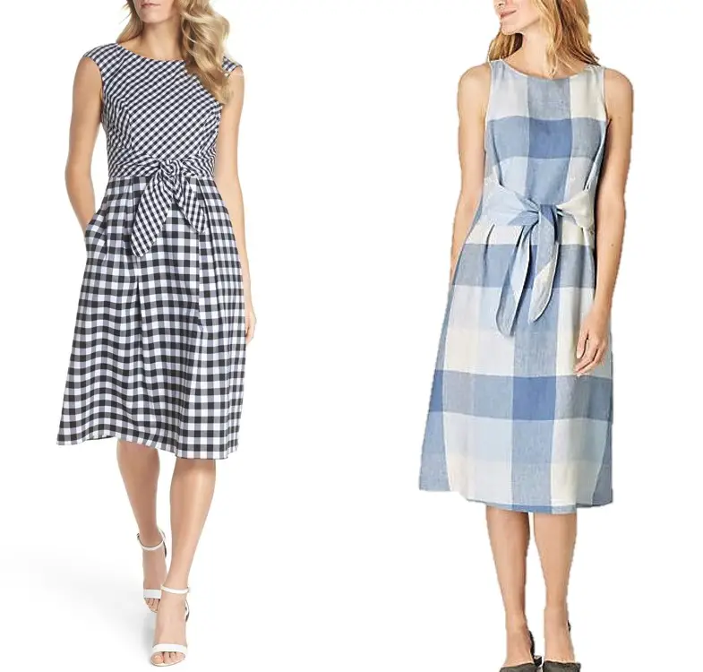Two gingham dresses