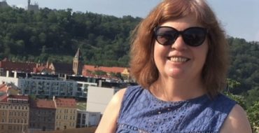 Karen Frankola overlooking Prague