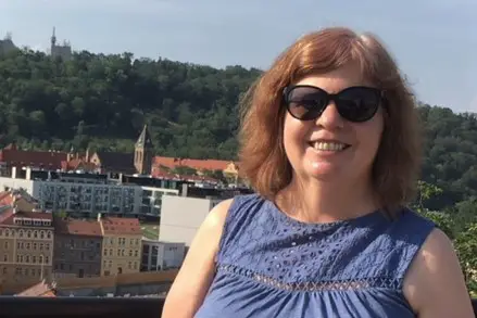 Karen Frankola overlooking Prague