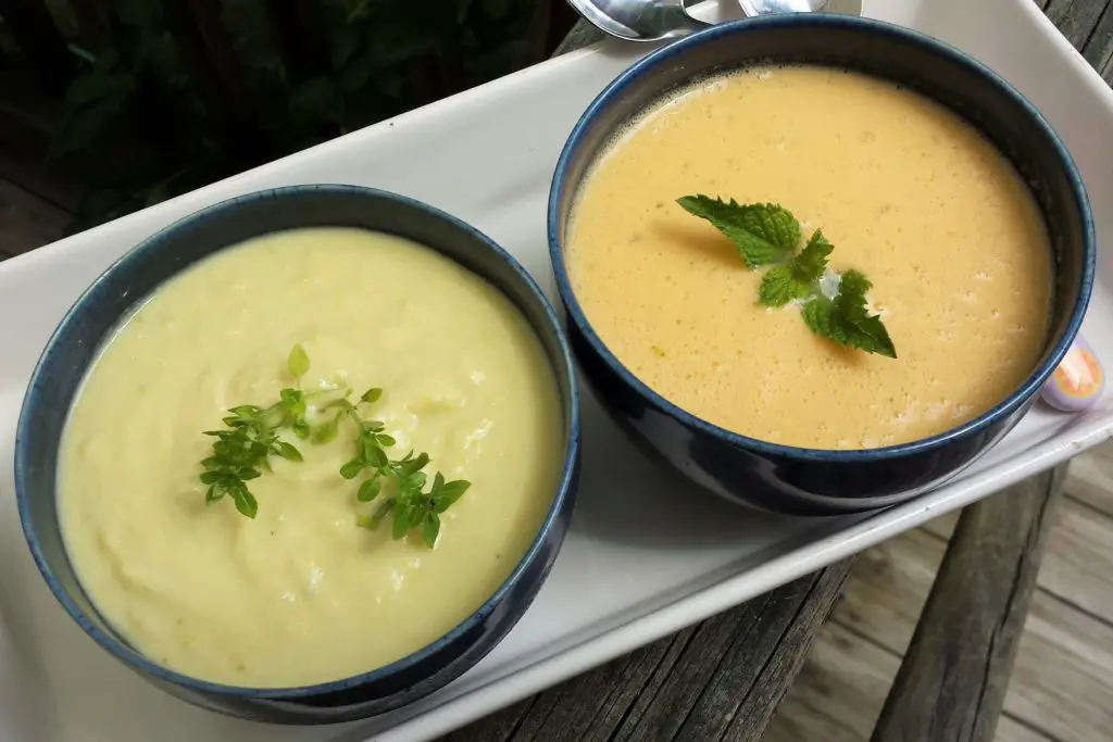 Two bowls with soup