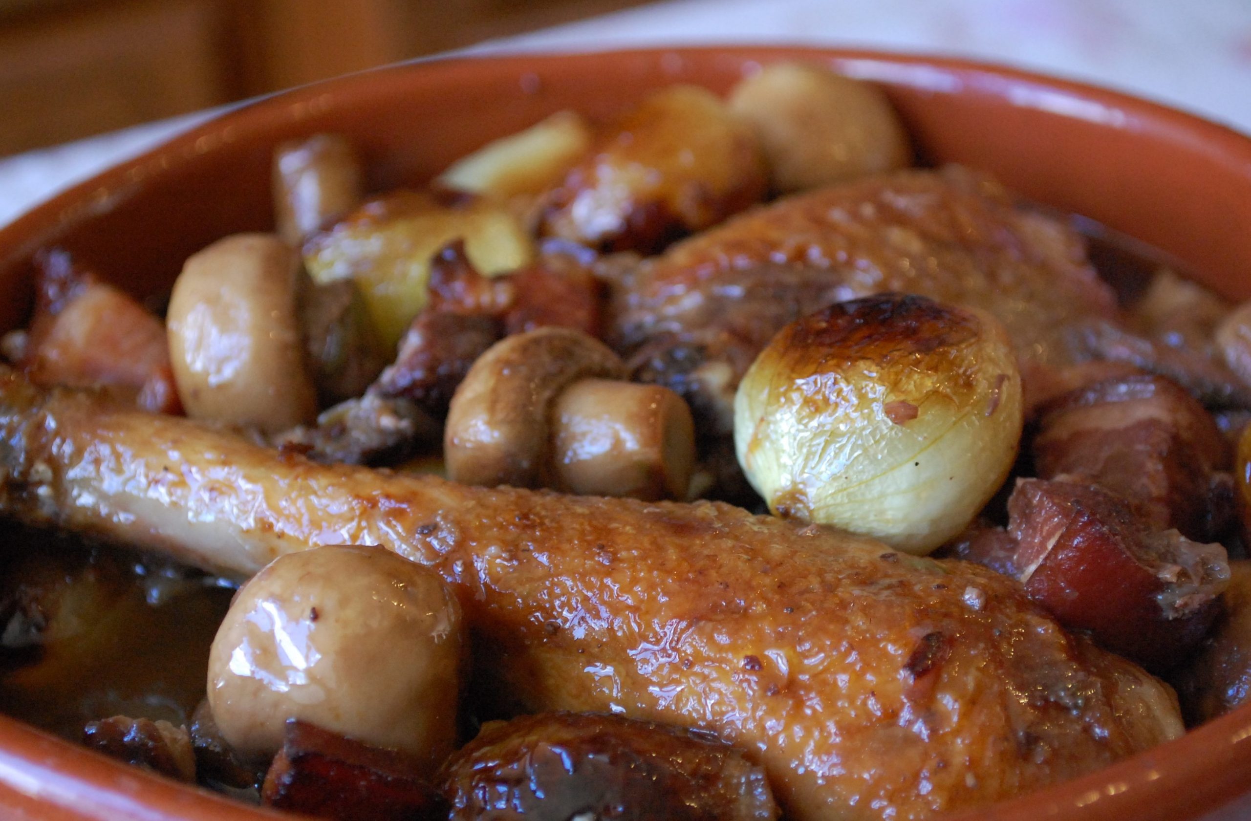 Coq au vin in casserole