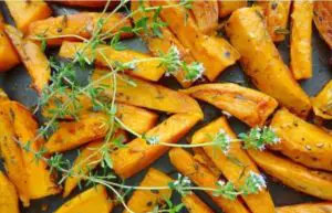 Thyme roasted sweet potatoes