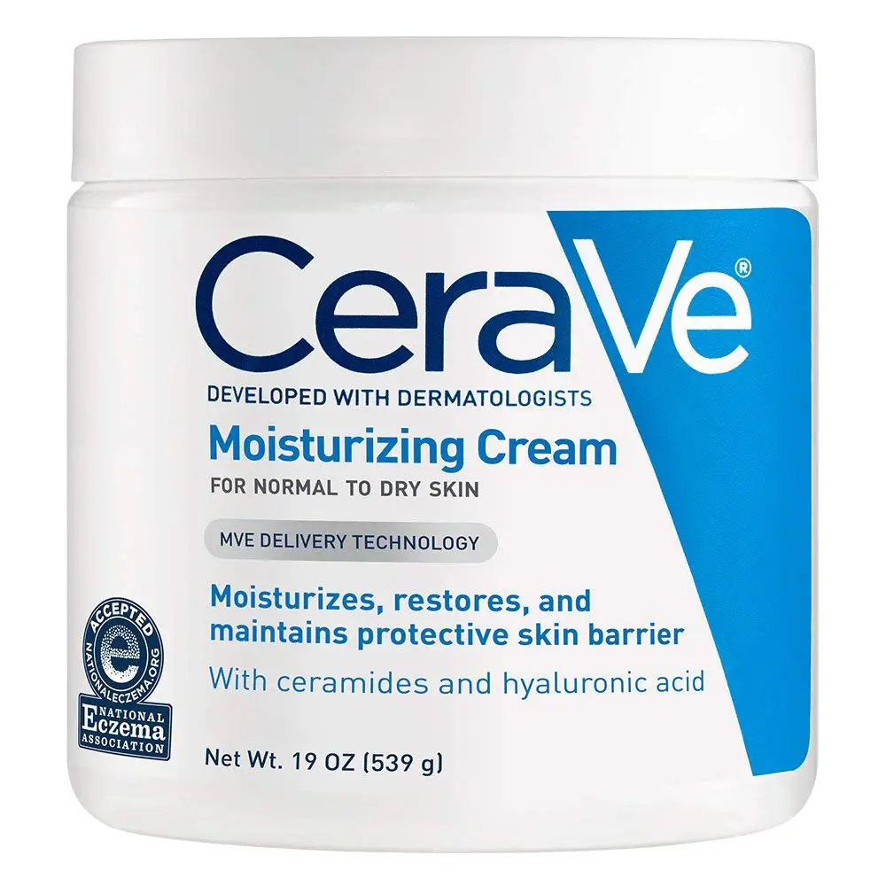 Jar of CeraVe moisturizing cream