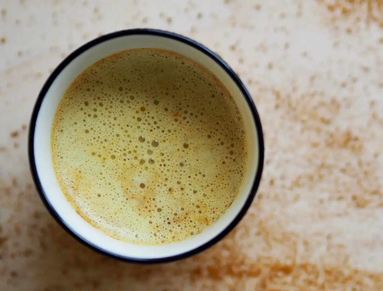mug of golden milk termeric tea