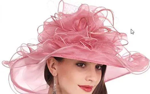 Fluffy pink Derby hat