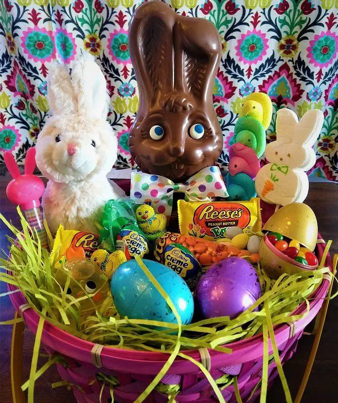 Easter basket full of candy