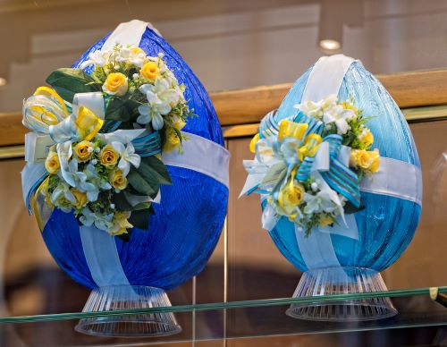 Decorated Italian chocolate Easter eggs