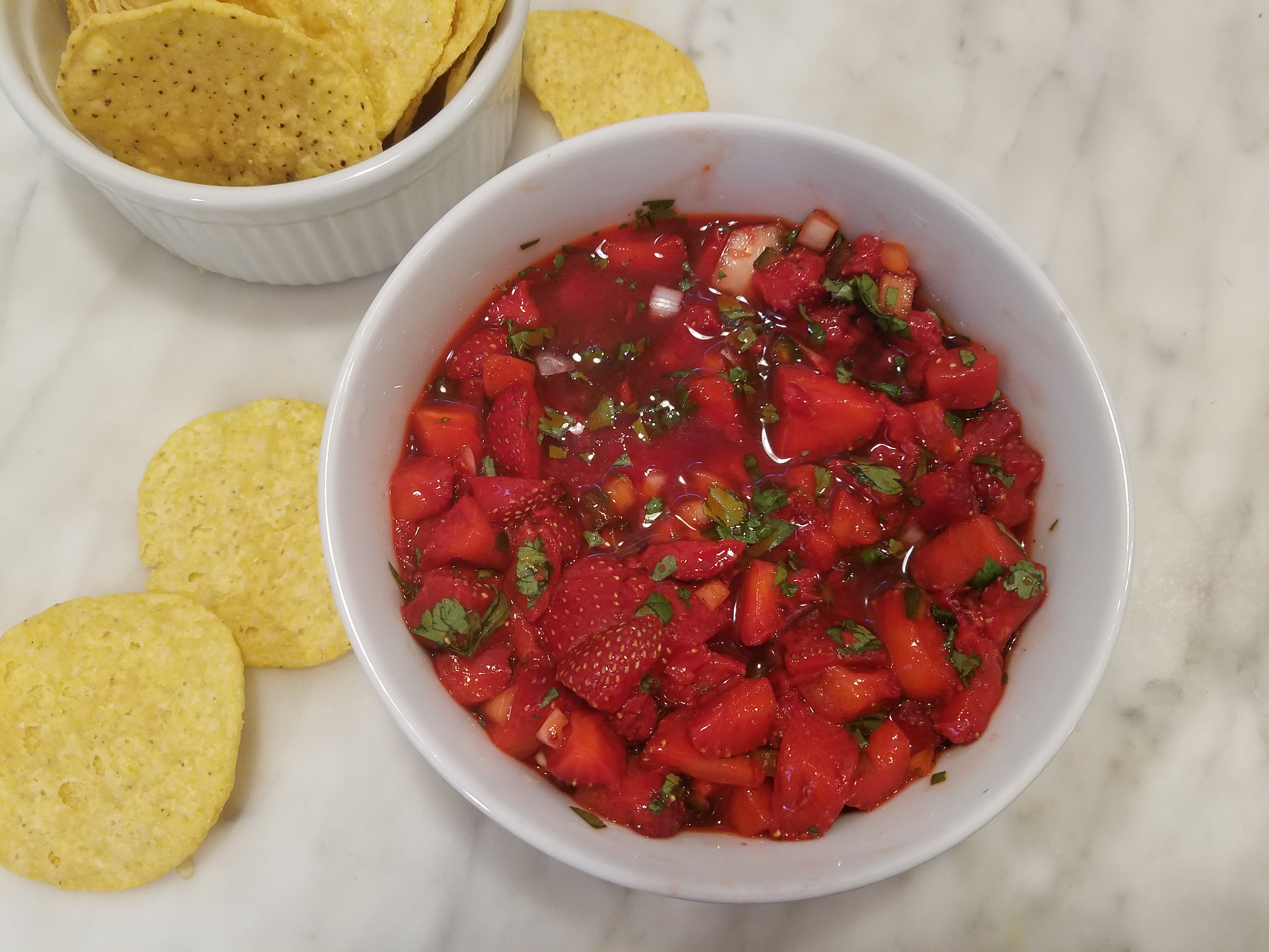 Strawberry salsa and chips