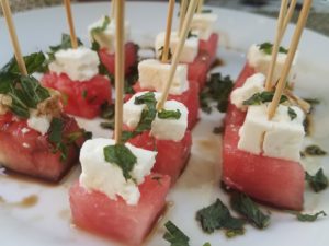 Watermelon feta skewers