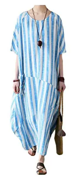 Striped caftan dress