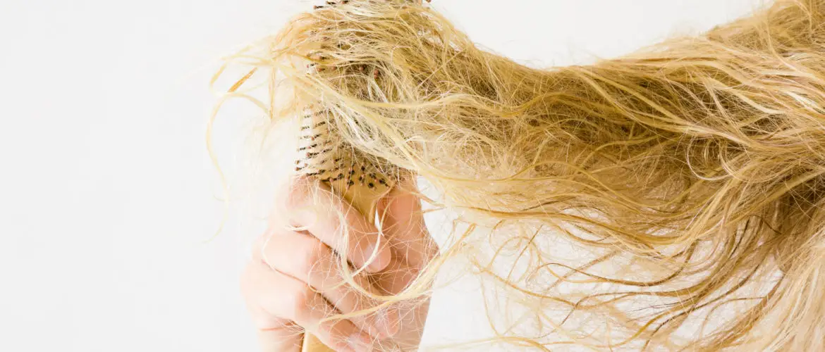 brushing tangled dry hair