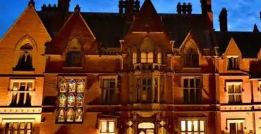 English country house in the evening