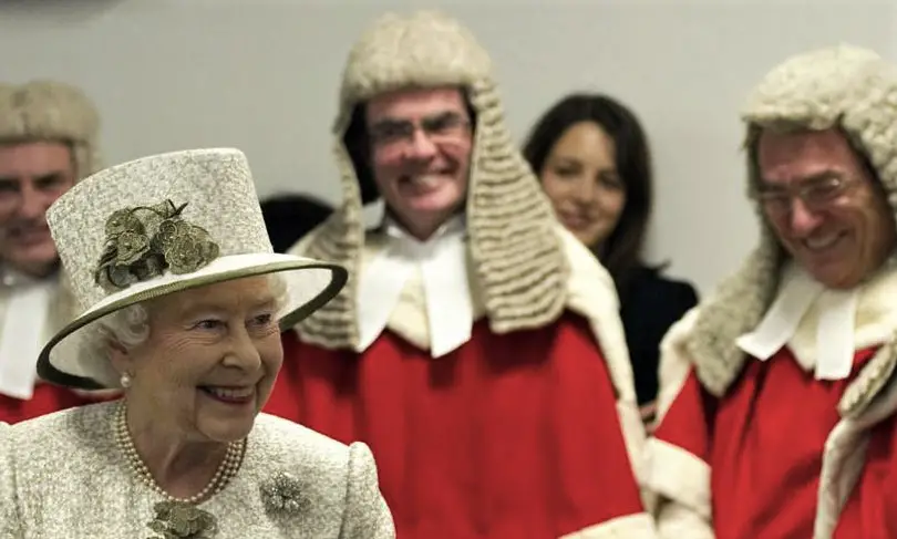 Queen Elizabeth II with barristers