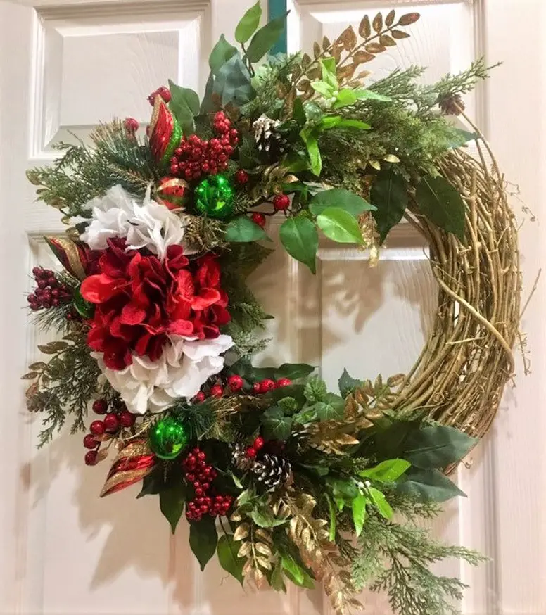 hydrangea half wreath