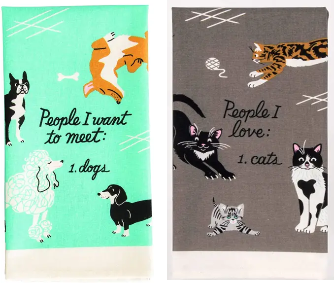 Dogs and cats kitchen towels
