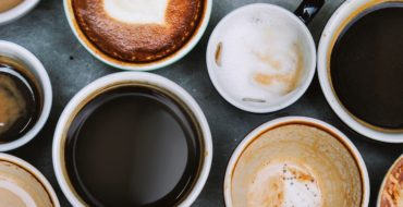 Different coffees in cups