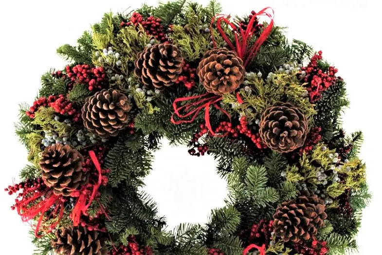 Christmas wreath in arc