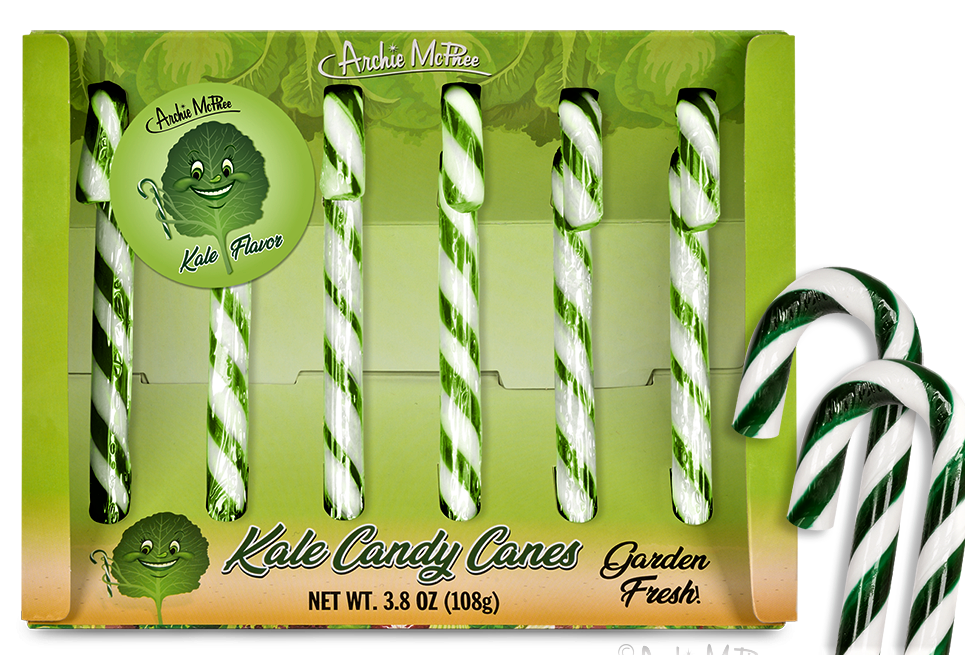 Kale candy canes