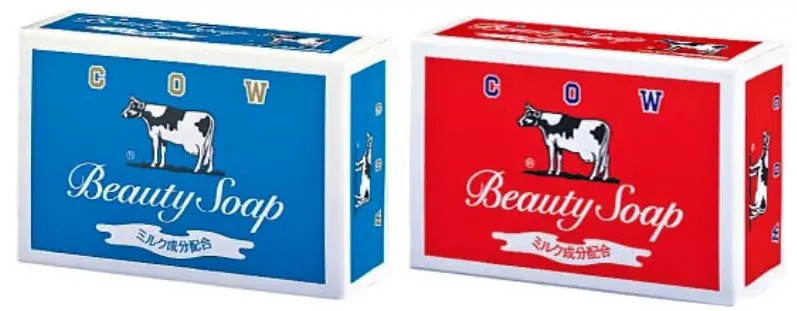 Cow brand red and blue soaps