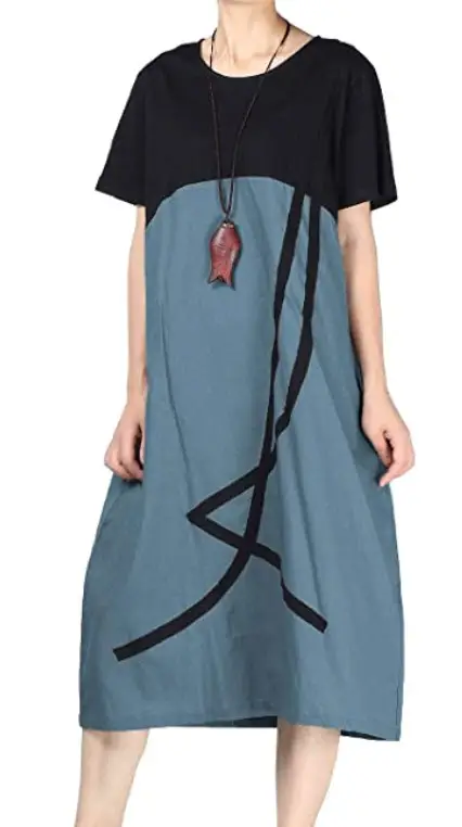 Black and blue t-sshirt dress with embellsihment