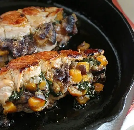 Butternut squash stuffed turkey breast