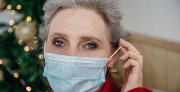 Woman wearing protective face mask