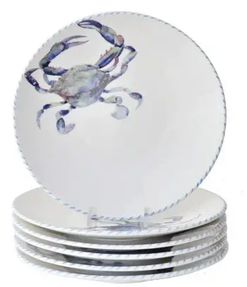 Blue crab nautical tableware