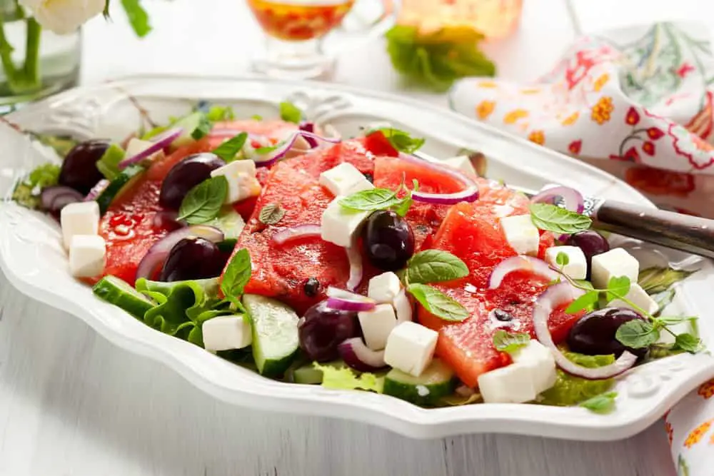 Feta and watermelon salad