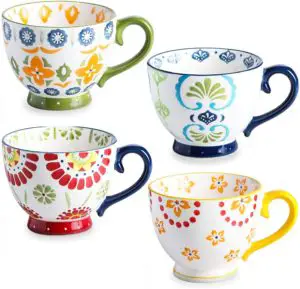 Colorful coffee cup gift set
