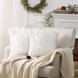 Fluffy faux fur pillow