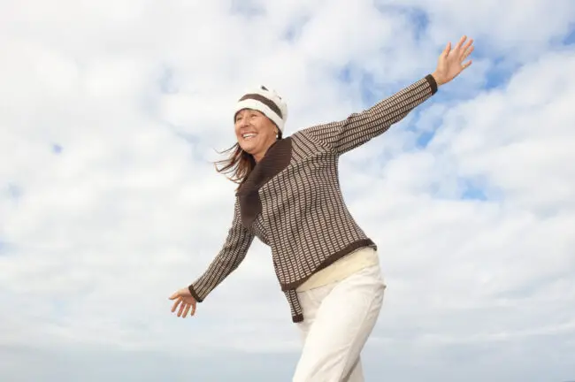 Woman over 60 greeting new year