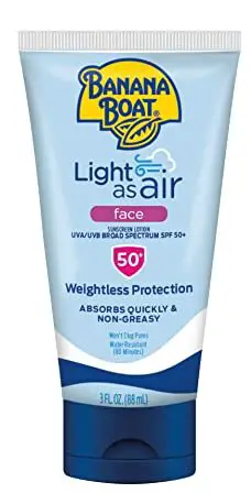 Banana Boat Light as Air sunscreen for the face, SPF 50+