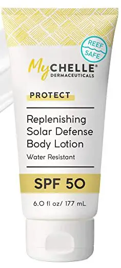 MyChelle replenishing solar defense body lotion