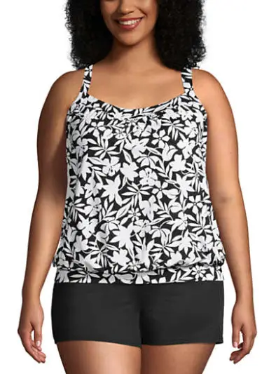 Lands End tankini with swim shorts for ample bottoms