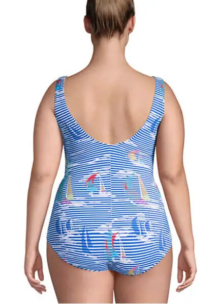 Lands End woman's swimsuit with full bottom covereagae