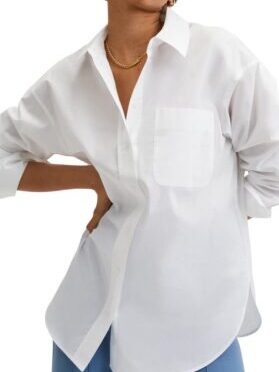 MANGO oversized white shirt