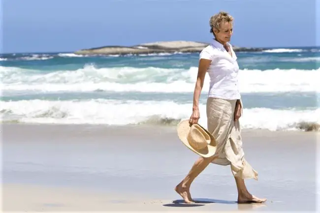 Woman over 60 wearing coastal grandma style