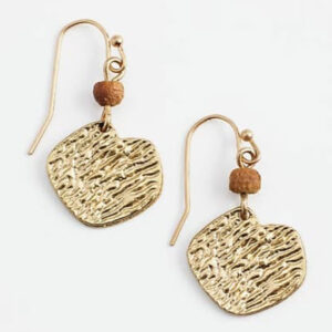 JJill island delight earrings brass and wood
