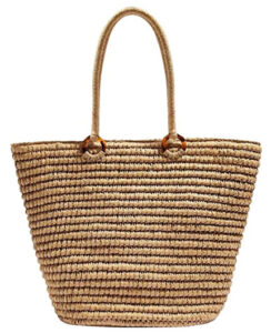 HANd woven straw beach tote