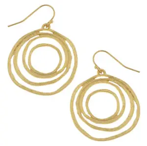 Swirl circle gold earrings from Susan Shaw coastal grandma collection