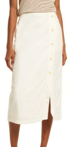 Ivory linen midi skirt coastal grandma