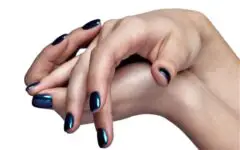 Woman over 60 dark nails